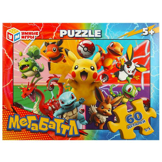 Мегабаттл. Пазл классический в коробке. 60 деталей. 190х141х35 мм. Умные игры в кор.24шт