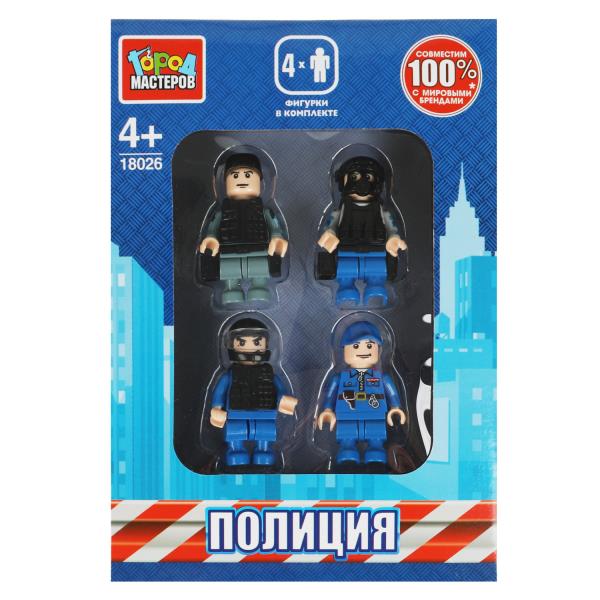 Конструктор фигурки ПОЛИЦИЯ, 4 шт. Город мастеров в кор.2*40шт