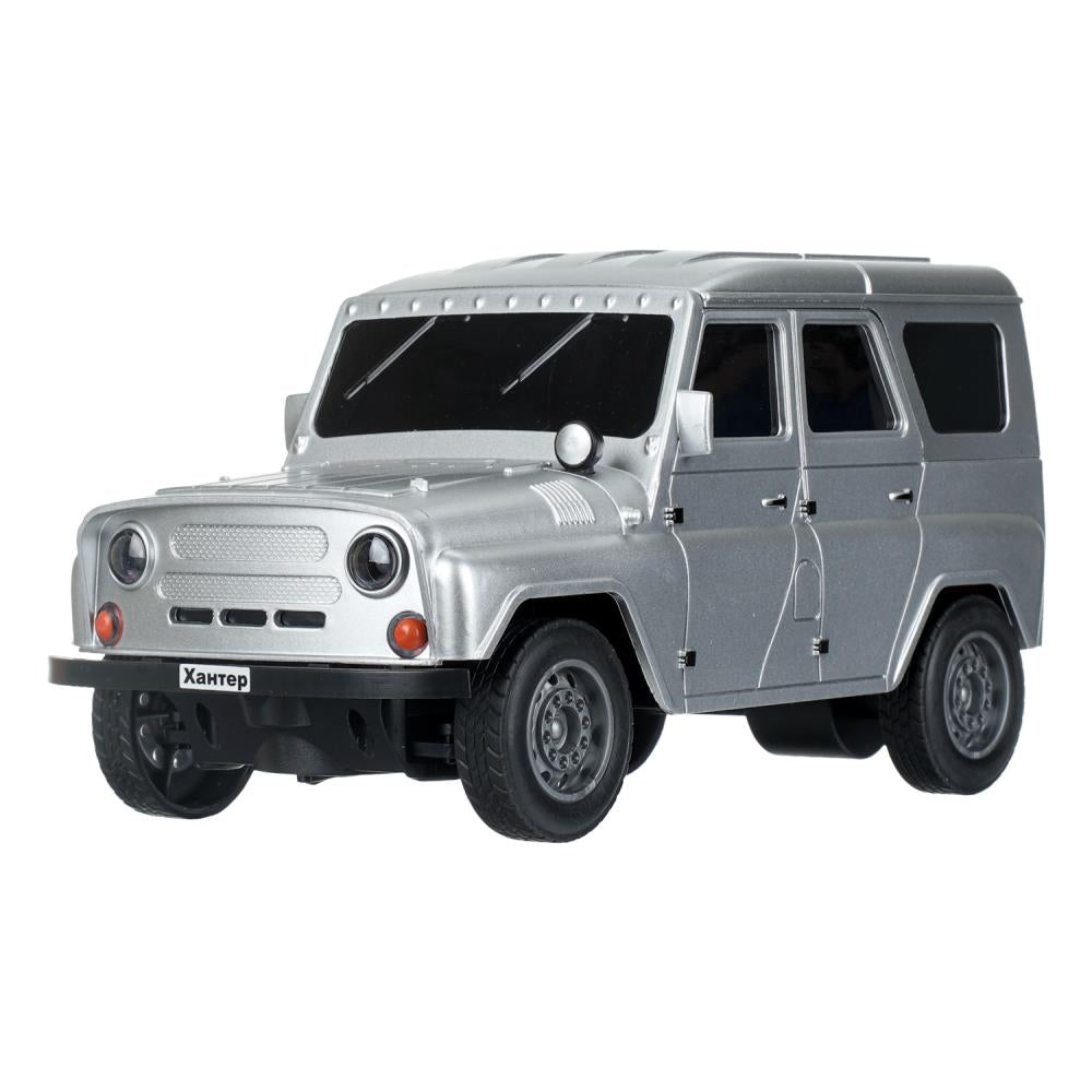 Машина р/у UAZ ХАНТЕР 24 см, свет, серебристый, кор. Технопарк в кор.24шт