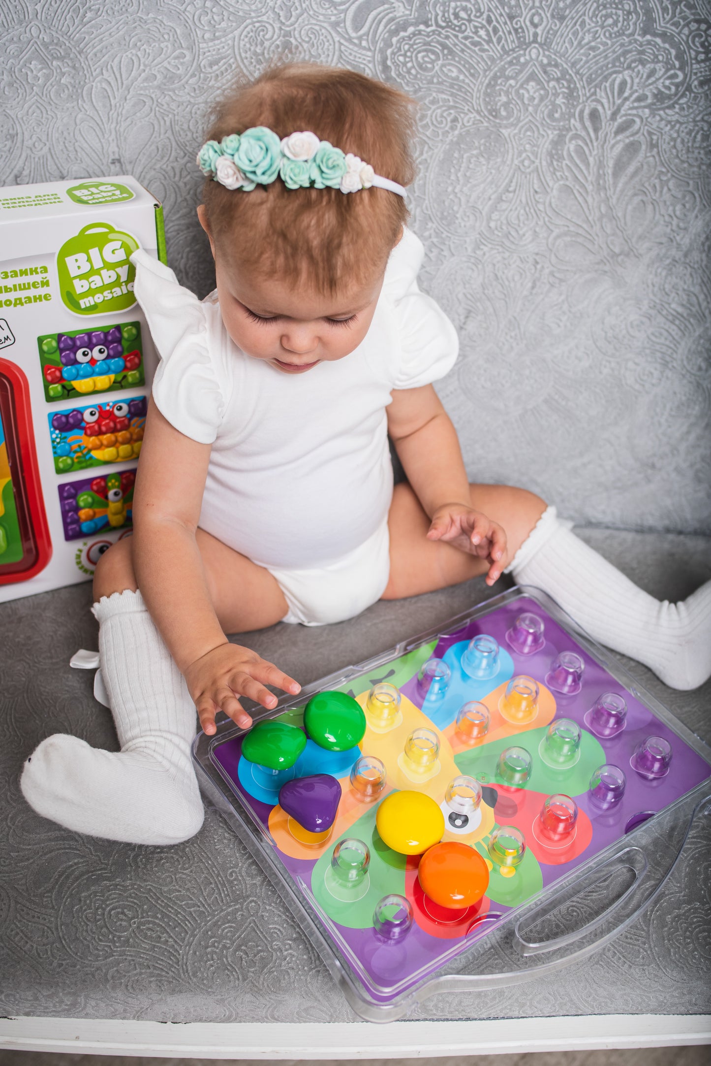 Мозаика для малышей в чемодане "Собачка" d4,5/38 эл Baby Toys в кор.8шт