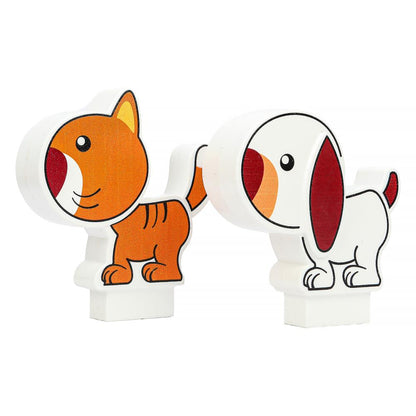 10046-BA Конструктор синий трактор+тележки с животными, 35 дет. Город мастеров в кор.8шт