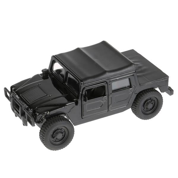 Машина металл Hummer H1 пикап черный 12см, открыв. двери, инерц. в кор. Технопарк в кор.2*24шт