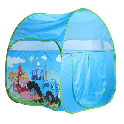 Палатка детская игровая СИНИЙ ТРАКТОР 85х83х100см, в сумке Играем вместе в кор.24шт