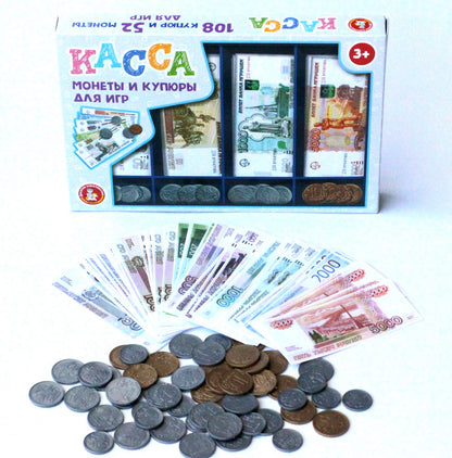 Le jeu "Касса. Монеты и купюры для игр" в кор.10шт
