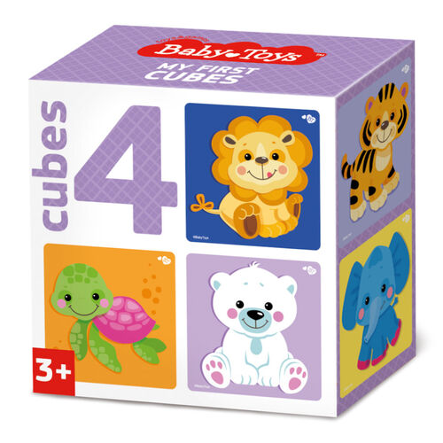Кубики "Звери" (без обклейки) 4 шт Baby Toys