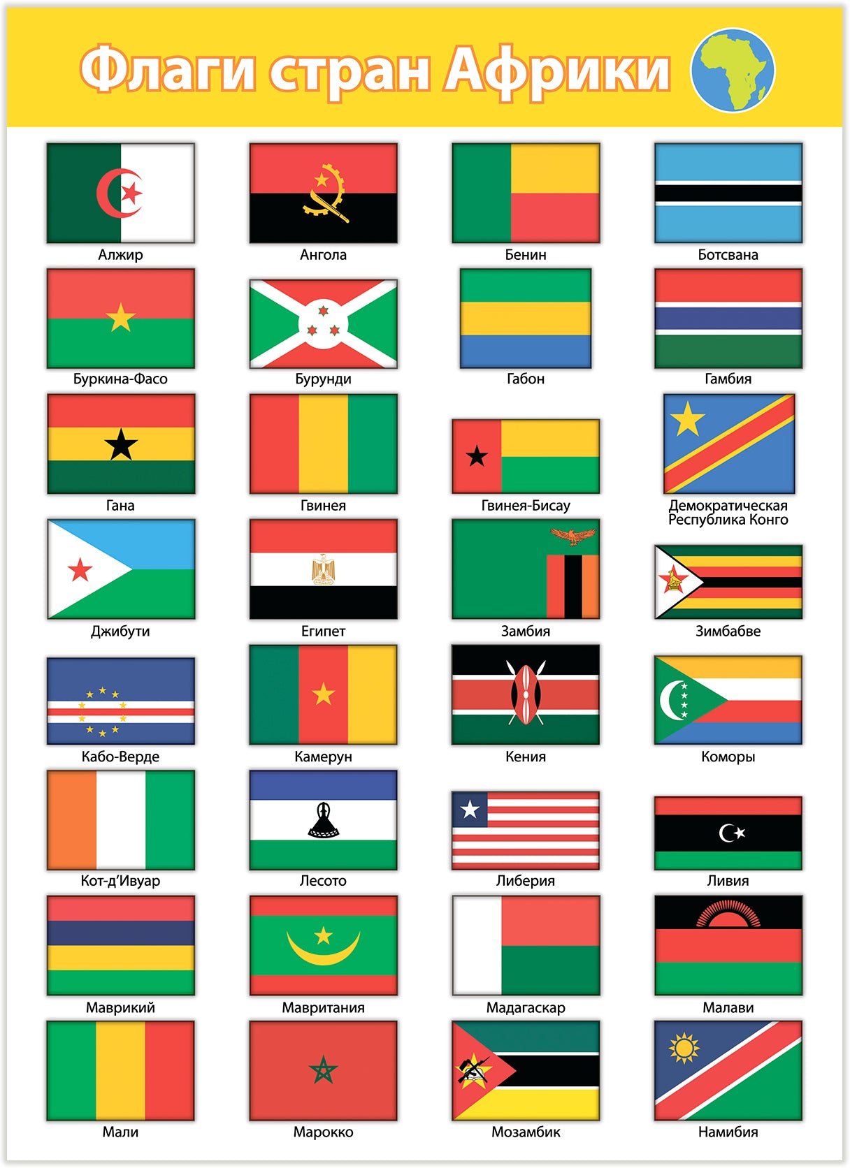 4127 Комплект плакатов. Флаги мира