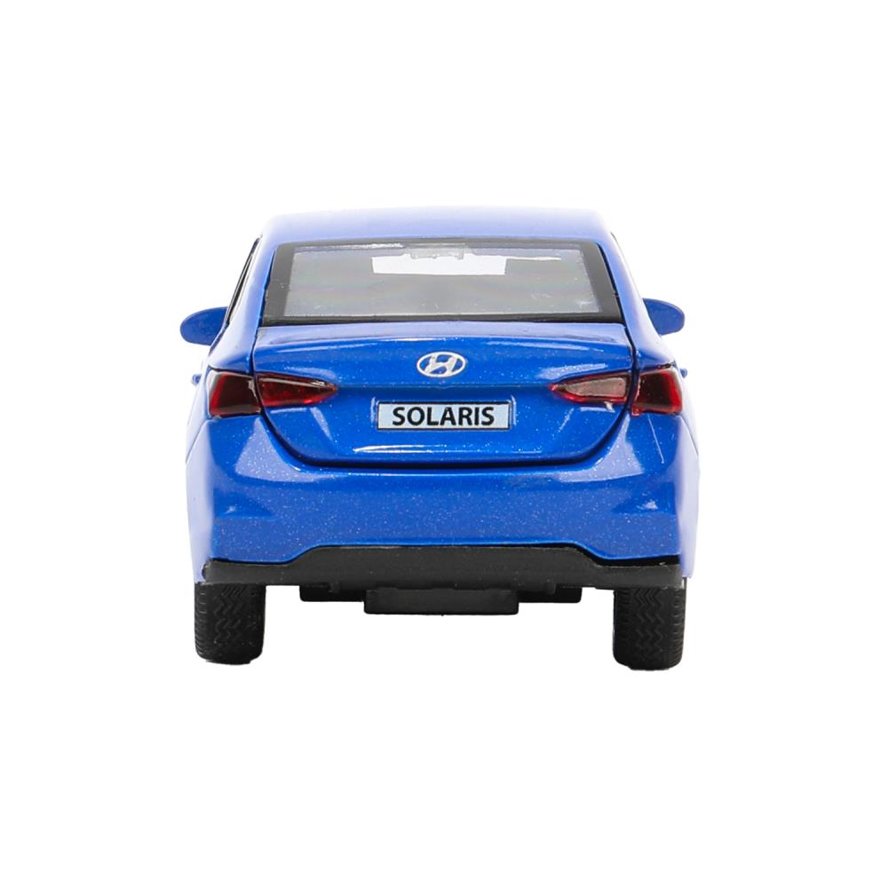Машина металл HYUNDAI SOLARIS, 12 см, двери, багажник, инерц, синий, кор. Технопарк в кор.2*36шт