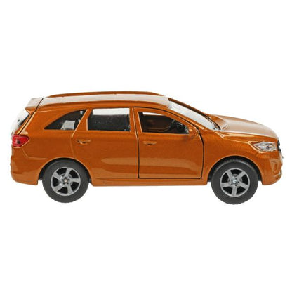 Машина металл KIA sorento prime, 12 см, двери, багаж., инерц., золотой, кор. Технопарк в кор.2*24шт