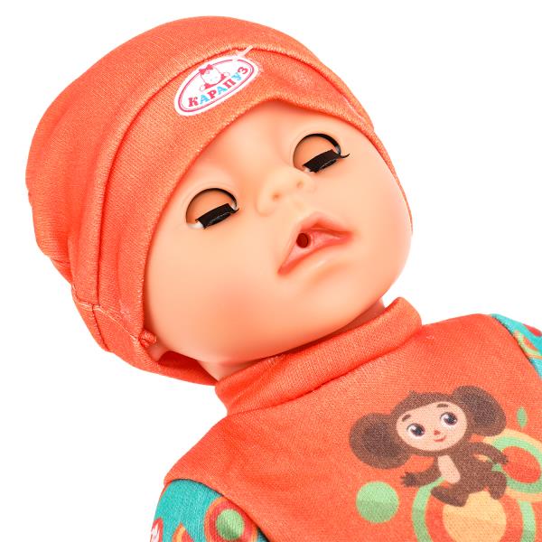 Пупс озвуч Чебурашка 30см, пьет, писает, закр. глазки, 4 акс КАРАПУЗ в кор.12шт