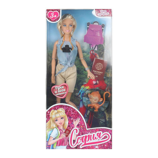 Кукла 29см София, руки и ноги сгиб., пит., акс., кор КАРАПУЗ в кор.24шт