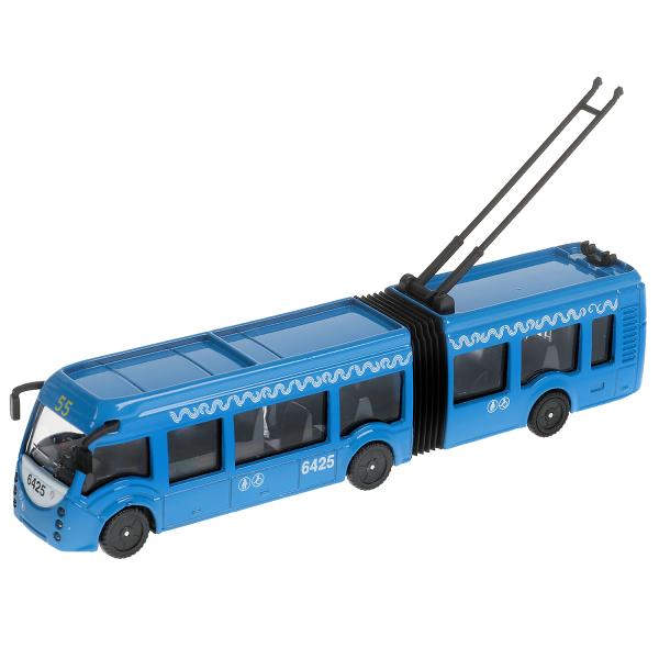 Технопарк. Троллейбус Метрополитен арт.SB-18-11WB(NO IC).20-1 19 см, с резинкой,металл,двери, инерц.