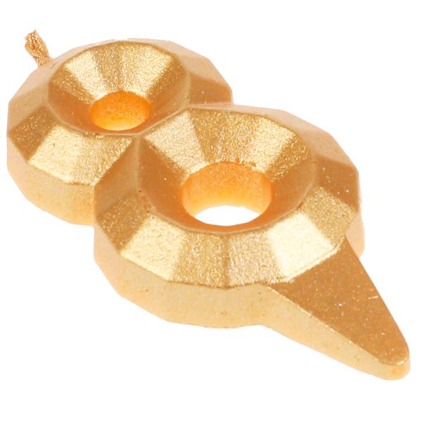 Свеча для торта, цифра "8", золото, блистер,с днем рождения ЧУДО ПРАЗДНИК в кор.48шт