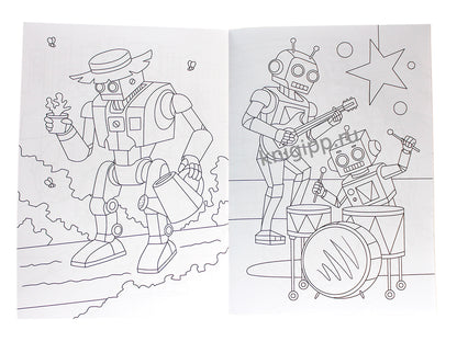 РАСКРАСКА С РОБОТОМ. МИР РОБОТОВ