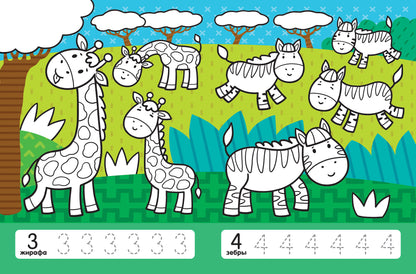 Считаем в зоопарке:книжка-раскраска