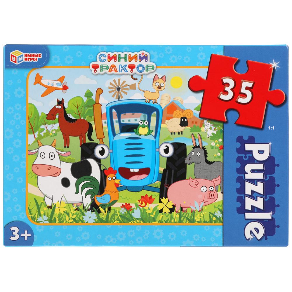 Синий трактор. Макси-пазлы в коробке. Пазл 35 деталей. Умные игры в кор.24шт