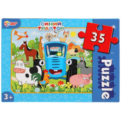 Синий трактор. Макси-пазлы в коробке. Пазл 35 деталей. Умные игры в кор.24шт