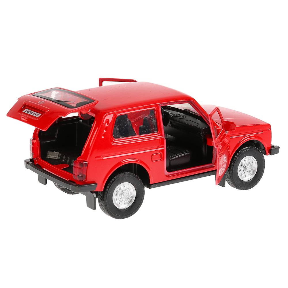 ТМ Технопарк. Machine métallique "LADA 4x4" 12 cm, ouverte. двери, инерц., КРАСНЫЙ. dans le cor. dans le cor.2*36шт