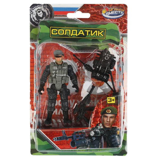 СОЛДАТИК с оружием, ВОЕННЫЙ блист.14*21,8*4,5см ИГРАЕМ ВМЕСТЕ в кор.2*120шт