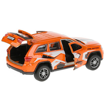 Машина металл "jeep grand cherokee спорт" 12см, инерц., оранжевый в кор. Технопарк в кор.2*36шт