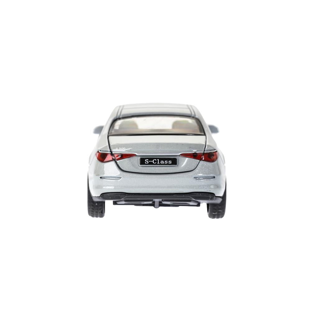 Машина металл MERCEDES-BENZ s-class v223 12см,дв,багаж,инер,серебристый,кор. Технопарк в кор.2*36шт