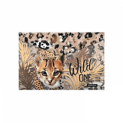 ErichKrause® Папка-конверт на кнопке пластик. "Wild Cat" A4 разноцветная (поштучно) арт.55316