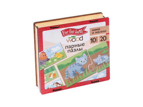 Пазлы парные деревянные "Мама и малыш" 20 эл Far far land Wood