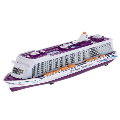 Модель круизный металлический лайнер 20 см, свет и звук инерц., в кор. Технопарк в кор.2*24шт