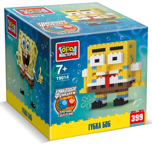 Конструктор 3D сборная фигурка губка боб, 399 дет. Город мастеров в кор.180шт