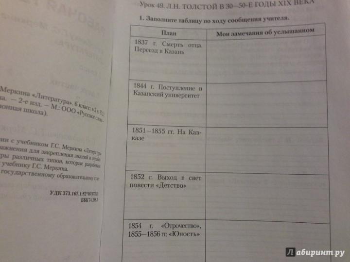 Литература 6кл ч2 [Раб.тетр.к уч.Меркина] ФГОС