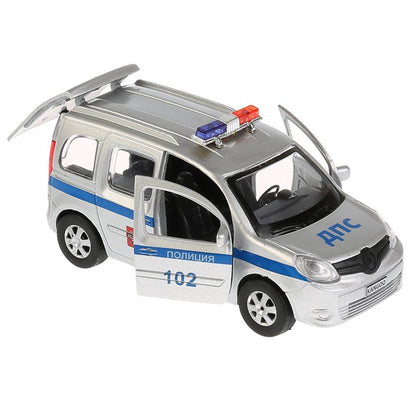 ТМ Технопарк. Машина металл "RENAULT KANGOO ПОЛИЦИЯ" 12см, открыв. двери, инерц. в кор. в кор.2*36шт