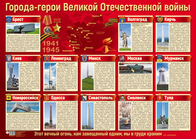 ПЛ-13170 Плакат А2. Города-герои Великой Отечественной войны (К 75-летию Великой Победы!)