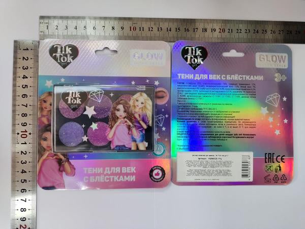 Косметика ДЛЯ ДЕВОЧЕК тени для век с блестками, 6 г TIK TOK GIRL в кор.4*24шт