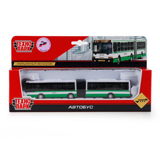 АВТОБУС (С ГАРМОШКОЙ) "ТЕХНОПАРК" МЕТАЛЛ. ИНЕРЦ. 18СМ В РУСС. КОР. в кор.2*24шт