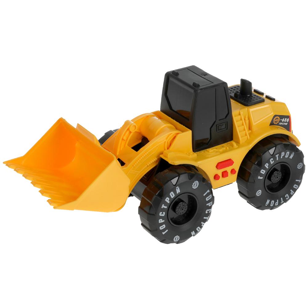 Модель пластик свет-звук БУЛЬДОЗЕР 23 см, подв. дет, инерция, кор. Технопарк в кор.2*18шт