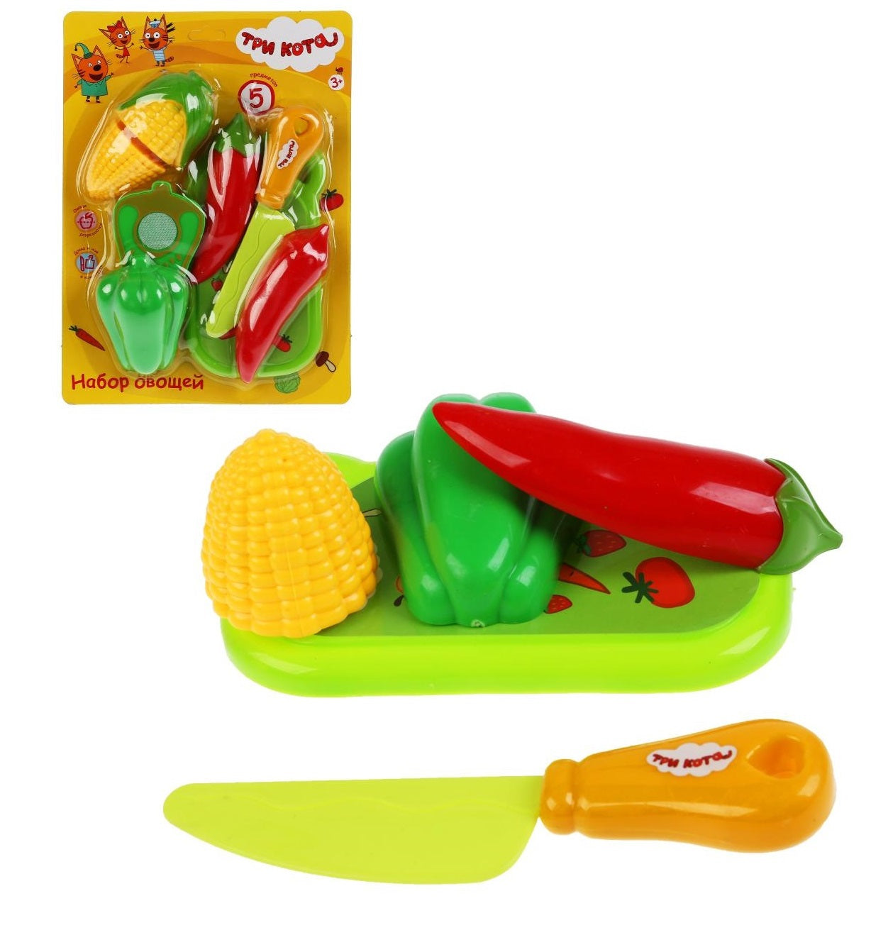 B1536371-R1 Набор овощей «ТРИ КОТА» на блистере. ТМ "ИГРАЕМ ВМЕСТЕ" в кор.2*96шт
