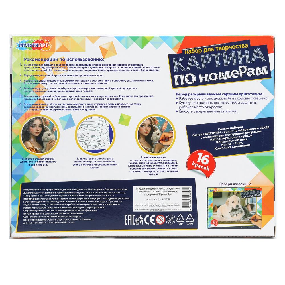 Холст на подрамнике холст по номерам 22*30 см МУЛЬТИ АРТ в кор.22шт