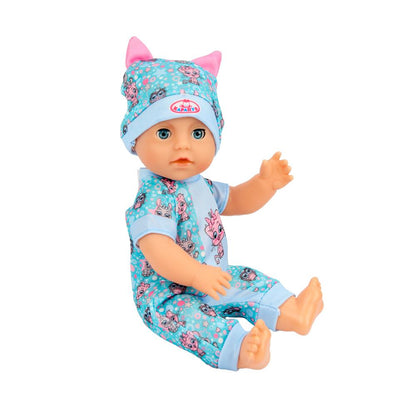 Пупс озвучивает 25см, пьет, пишет, закр. глазки, 4акс, 50 звуков КАРАПУЗ в кор.24шт