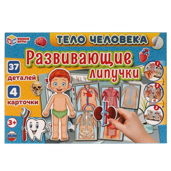 Тело человека. Игра с липучками в коробке. Умные игры в кор.20шт