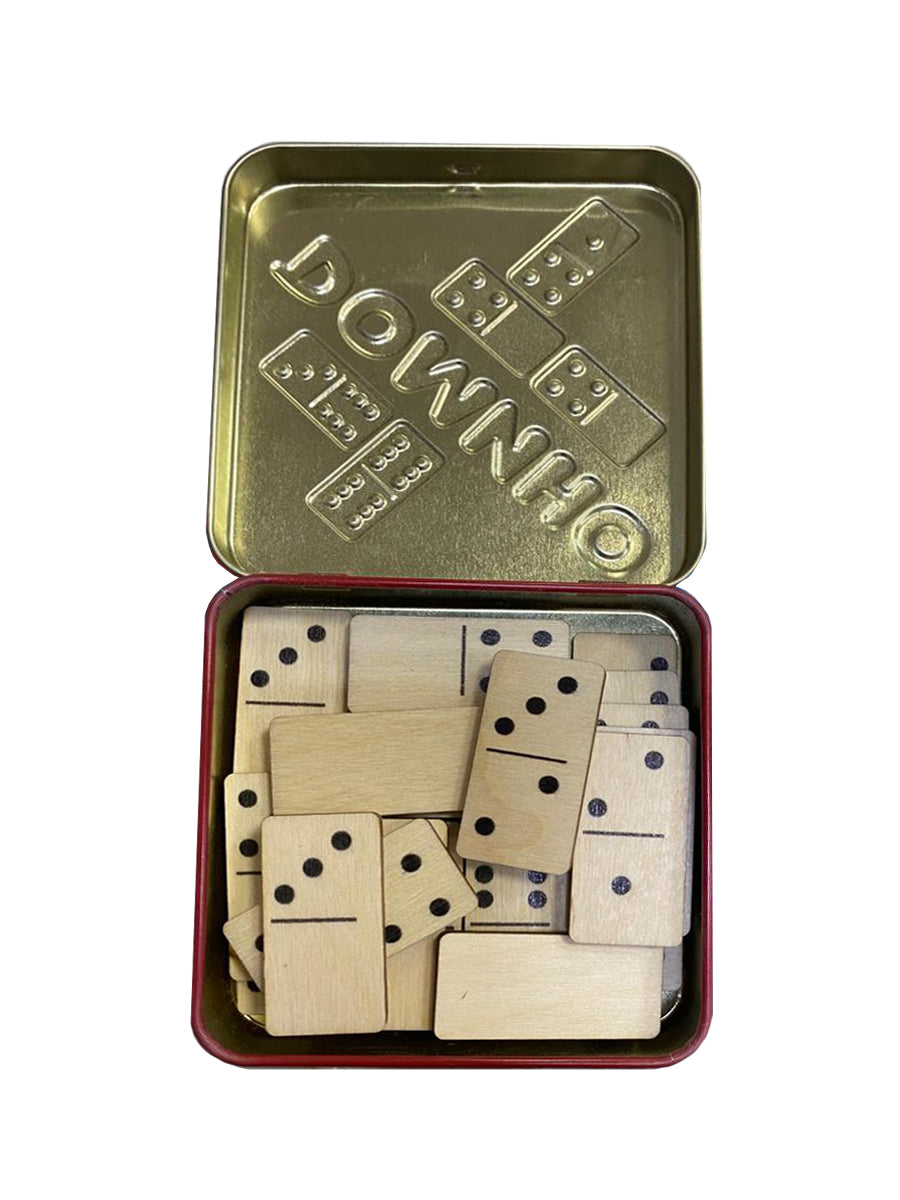 Игра настольная деревянная "Домино" (жестяная коробочка) в кор.42шт