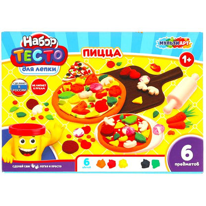Набор с тестом для лепки и формочек пицца, 24 см МУЛЬТИ АРТ в кор.8шт