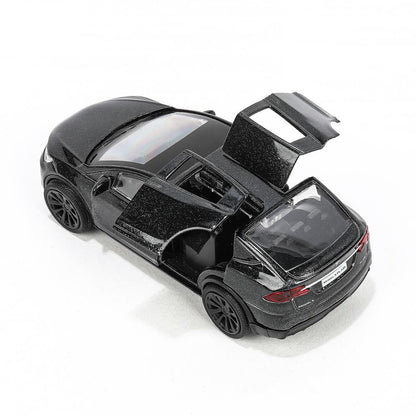 MODELX-12-BK Машина металл tesla model x plaid 12 см, двери, черн, кор. Технопарк в кор.2*36шт