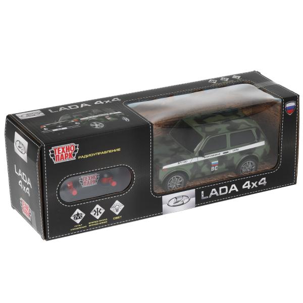 LADA4X4-18L-MIL 326225 Машина р/у LADA 4x4 18 см, свет, камуф, кор. Технопарк в кор.24шт