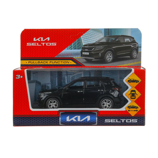 SELTOS-12-BK Машина металл KIA seltos длина 12 см, двери, багаж., инерц, черный, кор. Технопарк в ко