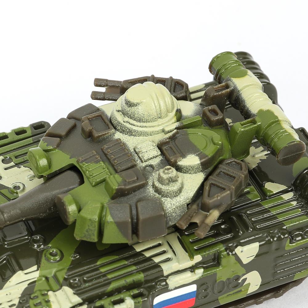 Модель металл LADA ТАНК Т-90, 7,5 см и ВОЕННАЯ ЧАСТЬ 10 см, ассортимент Технопарк в кор.2*24шт