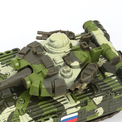 Модель металл LADA ТАНК Т-90, 7,5 см и ВОЕННАЯ ЧАСТЬ 10 см, ассортимент Технопарк в кор.2*24шт