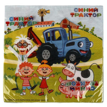 Салфетки бумажные Синий ТРАКТОР 33*33 см, 20 листов в упаковке ИГРАЕМ ВМЕСТЕ в кор.30шт
