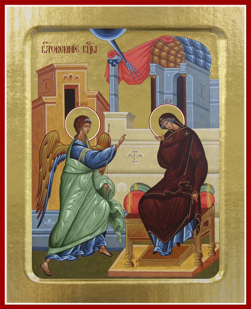 Икона Пресвятой Богородицы, Благовещения (на дереве): 125 х 160