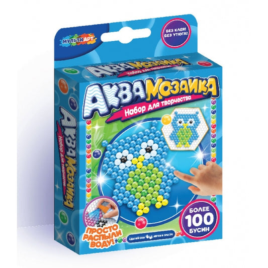 Аквамозаика 100 бусин сова МУЛЬТИ АРТ в кор.48шт