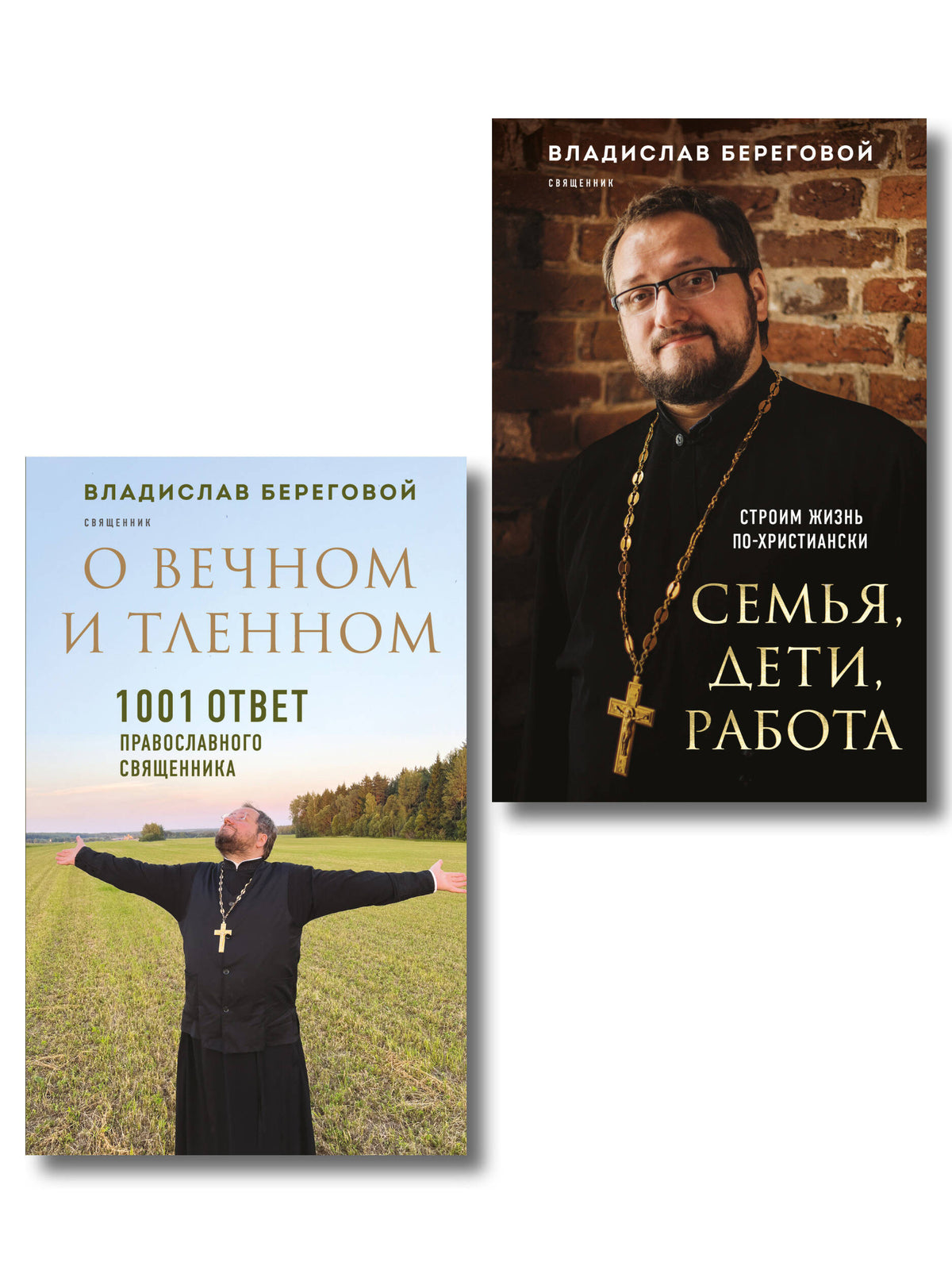 Комплект из 2-х книг отца Владислава Берегового: Семья, дети, работа. Строим жизнь по-христиански; О вечном и тленном. 1001 ответ православного священника (ИК)