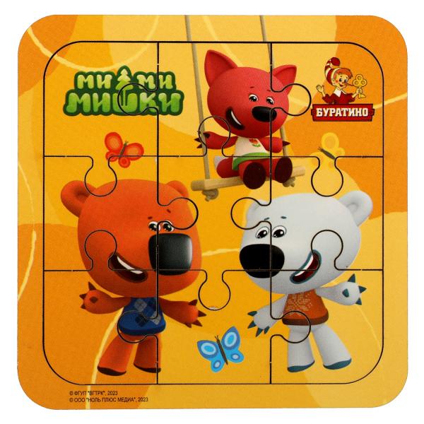 Игрушка деревянная пазл 10*10 см. Ми-ми-мишки терм. пакет Буратино в кор.189шт